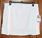 NWT - Size XL from Pebble Beach WHITE SKORT w/pastel - PICKLEBALL, Tennis, GOLF