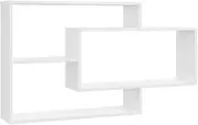 vidaXL Wall Shelves Living Room Floating Storage Shelf Display Rack Hanging Cabinet Ledge Home Organiser High Gloss White Engineered Wood