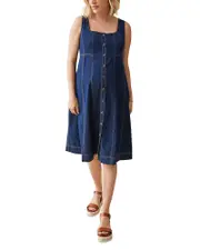 Ingrid & Isabel Maternity Contrast Thread Chambray Dress