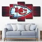 Kansas City Chiefs NFL American Football Team Logo 5 Piece Panel Canvas Wall Art