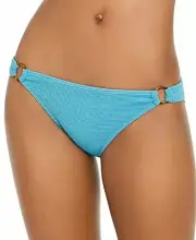 Roxy PAGOTOA BLUE Casual Mood Textured Ring Bikini Swim Bottom, US Small