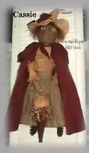 Cloth Folk Art Doll Pattern "Cassie" by Susan Walker