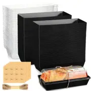 100 Pcs Black Charcuterie Boxes with Clear Lids Cookie Boxes Disposable Cake ...