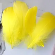 100Pcs Yellow Natural Goose Feathers, 3-5Inch Centerpieces Feahers Bulk Colorful