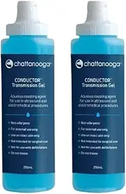 2 x Ultrasound Gel 250mL Conductive Gel Lubricating Tens Machine ECG EEG Transmission Squeeze Bottle Chattanooga