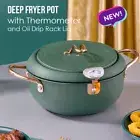 NEW Japanese Deep Frying Pot with Thermometer Non-stick Tempura Fryer Pan 24m