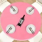 LUSHVIDA Round Waterproof Table Cover Elastic Tablecloth Vinyl Fitted Table Cove
