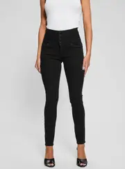 GUESS Black Corset Waist Shape Up Jeans Size: 30, Spandex