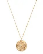 Zoe Chicco 14K Yellow Gold & Diamond Sunbeam Medallion Pendant Necklace, 18