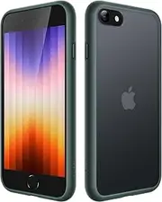 JETech Matte Case for iPhone SE 3/2 (2022/2020), iPhone 8/7, 4.7-Inch, Shockproof Military Grade Drop Protection, Frosted Translucent Back Phone Cover, Anti-Fingerprint (Dark Green)
