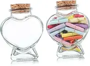 QUMIIRITY 2Pcs Corked Glass Jars Transparent Wish Bottles for DIY Projects Drift Messages and Perfume Storage Glass and Design for Easy Use