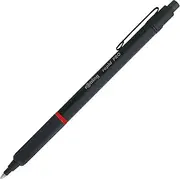 rOtring Rapid Pro Retractable Ballpoint Technical Drawing Pen, Medium Point, Blue Ink, Black Full-Metal Body