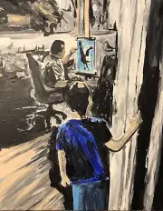“Sorry, I Scratched Your Sky ”,Original Painting Canvas Book Art Page 4, 1 Of 1