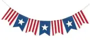 Uniwish American Flag Bunting Banner 4th of July Decorations, Patriotic Stars