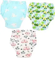 COOLHIYA Swim Nappy Pants 3 Pack Breathable High-end Washable Diapers for Potty Training