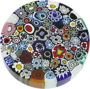 Glass Of Venice Murano Glass Millefiori Round Paperweight - Large
