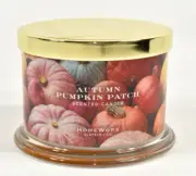 Homeworx Slatkin AUTUMN PUMPKIN PATCH Scented 14 oz Jar Fall Candle 3 Wicks NEW