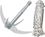 MERRYHAPY Water Grass Lake Rake Folding Pond Rake Pond Remover Portable Pond Rake Aquatic Razor Weeding Tool Lake Supply Grass Cutter Remover Tool Puller Stainless Steel Nylon Rope