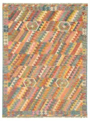Vintage Hand Woven Carpet 5'8" x 7'10" Traditional Wool Kilim Rug