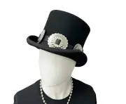 ROCK STAR SLASH GUITAR TOPHAT CONCHO STEEL WESTERN GENUINE LEATHER BAND