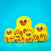 Duck Nesting Dolls Set Of 10pcs Matryoshka Dolls Easter Farm Girl Vintage 1