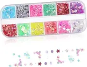 LALAFINA Nail Glitter Mix Bulk Chunky Glitter for Gel Nails Manicure Decorations Resin Crafts Assortment