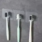 10pc Simple Toothbrush Holder Multifunction Rack Hook Plastic Clear Traceless