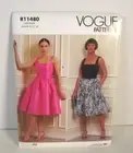 Vogue 11480 Lined Dress w/ Flared Skirt & Pockets Misses' 6-14 Pattern Uncut