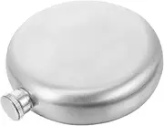 Hoement Ergonomic Round Flask for Men 5 oz Portable Water Bottle Stainless Steel Construction