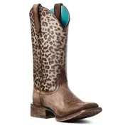 Ariat Ladies Circuit Savanna Leopard Print Square Toe Boots 10035942