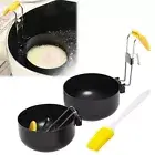 Egg Poacher Pan Foldable Ear Hanging Non-stick Egg Cooker Stainless Steel AU LQ