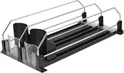 FELTECHELECTR Drinks Dispenser for Fridge 2 Pack Slide Out Pusher Tray Fridge Soda Can Organizer Beer Dispenser Soda Beverage Pusher