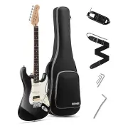 Donner DST-400 Solid Alder Body 2 Point Tremolo HSS Pickups Classic Electric Guitar Kit - Black / Guitar Kit