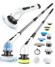 Electric Spin Scrubber, Cordless Cleaning Brush, Shower Scrubber with 9 O-white