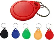 JASAG Colorful 100pcs 13.56MHz RFID Keychains Card Mi-Fare 1·K IC Key Fobs Proximity Key Tags for Smart Door Lock Access Control System, Read only, Not Writable