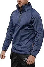 [Xpert] Pro Pullover Half Zip Jumper Fleece For Men. Climate Control Breathable & Light Fabric With Ventilation Panels, Casual Long Sleeve Top For Sports, Outdoor Work And Activities