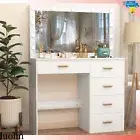Dressing Table Vanity Set Large Makeup 11 LEDs Mirror Jewellery Organizer Drawer