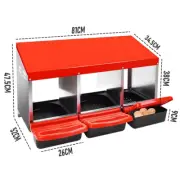 Chicken Nesting Box Hen Coop Hutch Laying 3 Hole Inside Outside Roll Away Design