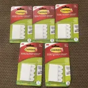 Lot of 5 - 3M Command White Foam 8 pk Picture Hanging Strips 4 Pair Holds 4LBS