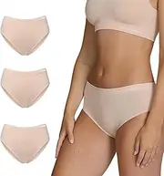 [STEP ONE] Smoothfit Bikini Brief, 3 Pairs, Ultra-Soft, Breathable Bamboo Moisture Wicking Underwear Women, Hypoallergenic Womens Underwear for Sensitive Skin, Moderate Coverage
