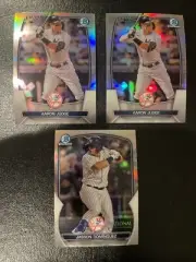 2023 National Bowman Chrome Topps AARON JUDGE & JASSON DOMINGUEZ 3 Yankees Cards
