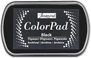 Jacquard ColorPad Archival Pigment Ink Stamp Pads- Black - Acid Free - Non-Toxic - Excellent for Blending, Embossing and Stamping