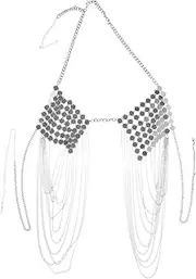 [WOFASHPURET] Bodysuits Women Body Chain Jewelry Beach Bikini Chain Metal Underwear for Girls