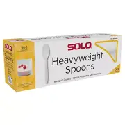 Solo Heavyweight Plastic Spoon, White, 500-count Kitchen Home Party Supplies USA