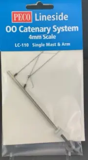 PECO Lineside HO/OO Catenary Sytem 4mm Scale Single Mast & Arm LC-110 HO1718