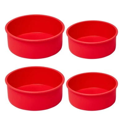 4 packs Silicone Cake Pans for Baking,Round Cake Molds for Cupcake,Cheese Cak...