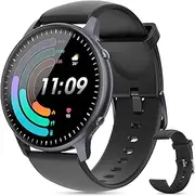 [Lovtutu] Smart Watch, 2022 HD LCD Smart Watch for Android Phones and iPhone Compatible, 3ATM Waterproof Activity Tracker with 24/7 Heart Rate, Blood Oxygen, Sleep Monitor, Smart Watches for Men Women Black