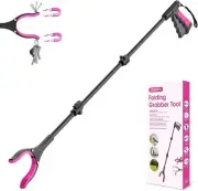 48-Inch Long Reach Grabber Pickup Tool - Pink Reacher with...
