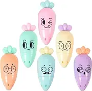jojofuny 1set Carrot Shaped Highlighter Pens for Students Compact School Markers Based Pigment Study Accessory for Note Taking and Art Projects 6pcs