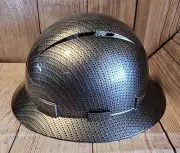 Hard Hat Construction OSHA Approved Vented Full Brim Safety Helmet Black Carbon